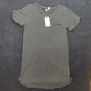 Roxy Dress Womens Large Black Striped T-Shirt Short Sleeve Casual Jersey